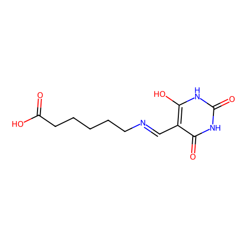 6-(((2,4,6-trioxotetrahydropyrimidin-5(2H)-ylidene)methyl)amino)hexanoic acid structure