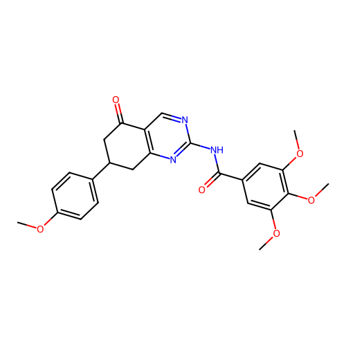 3,4,5-trimethoxy-N-[7-(4-methoxyphenyl)-5-oxo-5,6,7,8-tetrahydroquinazolin-2-yl]benzamide structure