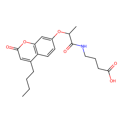 4-({2-[(4-butyl-2-oxo-2H-chromen-7-yl)oxy]propanoyl}amino)butanoic acid structure
