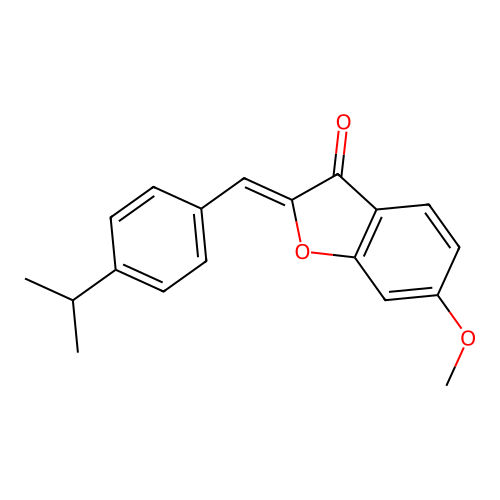 (Z)-2-(4-isopropylbenzylidene)-6-methoxybenzofuran-3(2H)-one structure