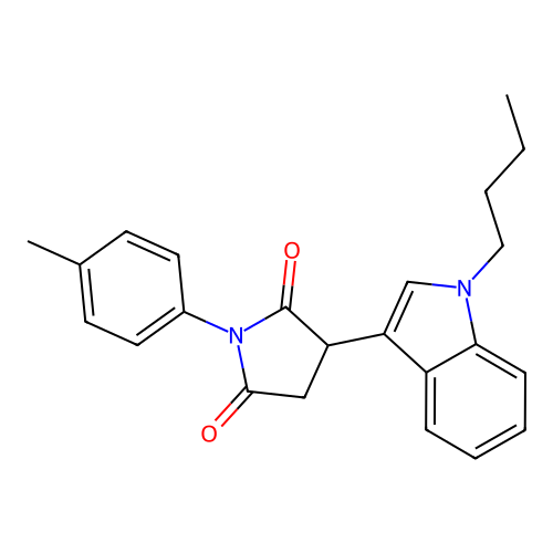 3-(1-butyl-1H-indol-3-yl)-1-(4-methylphenyl)pyrrolidine-2,5-dione structure