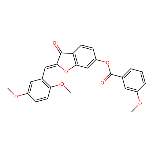 (Z)-2-(2,5-dimethoxybenzylidene)-3-oxo-2,3-dihydrobenzofuran-6-yl 3-methoxybenzoate structure