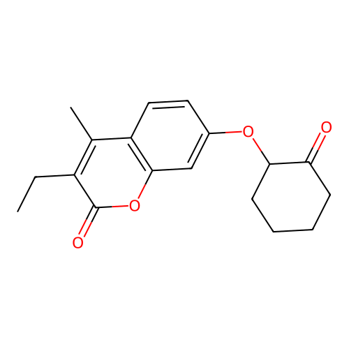 3-Ethyl-4-methyl-7-(2-oxocyclohexyl)oxychromen-2-one structure