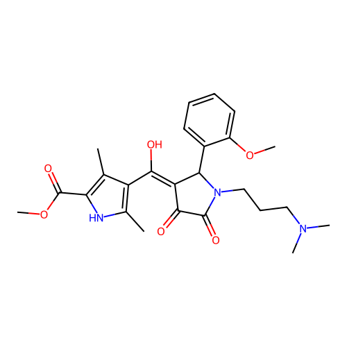 methyl 4-({1-[3-(dimethylamino)propyl]-4-hydroxy-2-(2-methoxyphenyl)-5-oxo(3-p yrrolin-3-yl)}carbonyl)-3,5-dimethylpyrrole-2-carboxylate structure