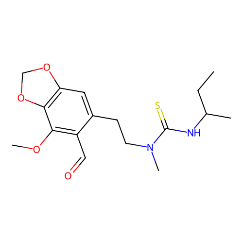 3-butan-2-yl-1-[2-(6-formyl-7-methoxy-1,3-benzodioxol-5-yl)ethyl]-1-methylthiourea structure