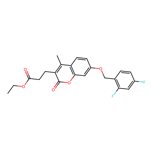 ethyl 3-{7-[(2,4-difluorobenzyl)oxy]-4-methyl-2-oxo-2H-chromen-3-yl}propanoate structure