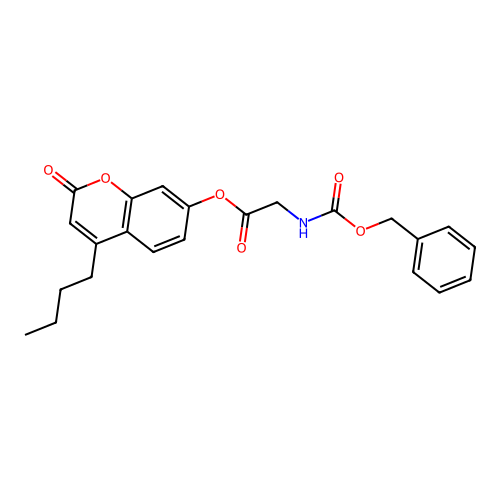 4-butyl-2-oxo-2H-chromen-7-yl 2-(((benzyloxy)carbonyl)amino)acetate structure
