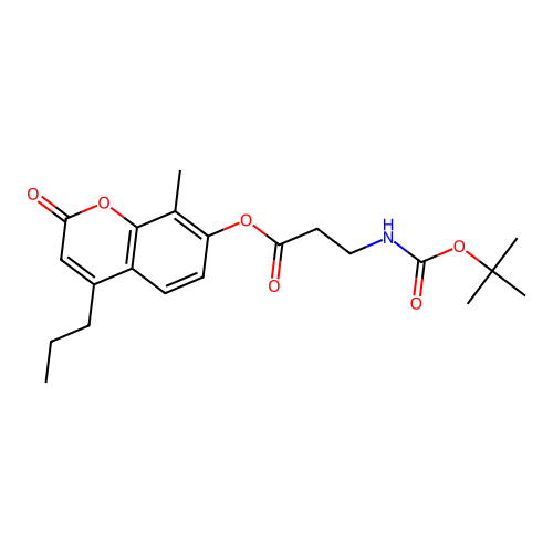 8-methyl-2-oxo-4-propyl-2H-chromen-7-yl 3-((tert-butoxycarbonyl)amino)propanoate structure