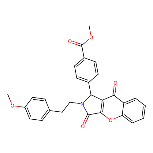 methyl 4-[2-[2-(4-methoxyphenyl)ethyl]-3,9-dioxo-1H-chromeno[2,3-c]pyrrol-1-yl]benzoate structure