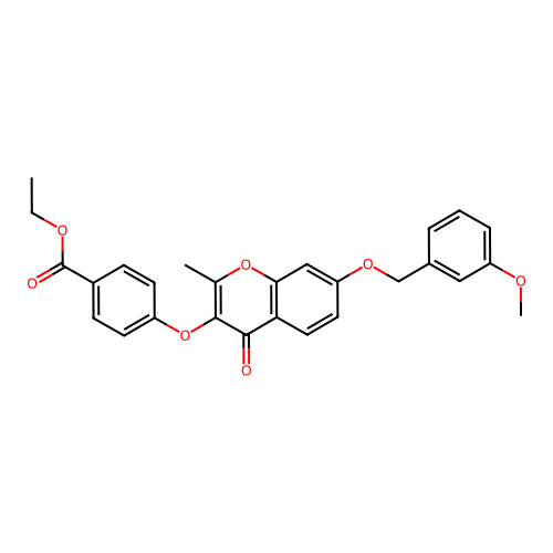 Ethyl 4-{7-[(3-methoxyphenyl)methoxy]-2-methyl-4-oxochromen-3-yloxy}benzoate structure