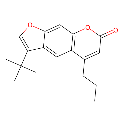 3-tert-butyl-5-propyl-7H-furo[3,2-g]chromen-7-one structure