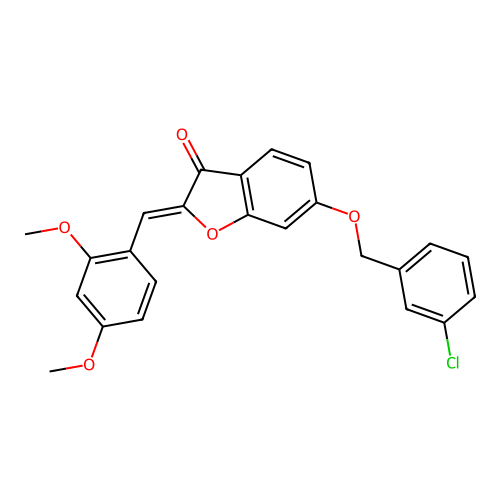 (Z)-6-((3-chlorobenzyl)oxy)-2-(2,4-dimethoxybenzylidene)benzofuran-3(2H)-one structure