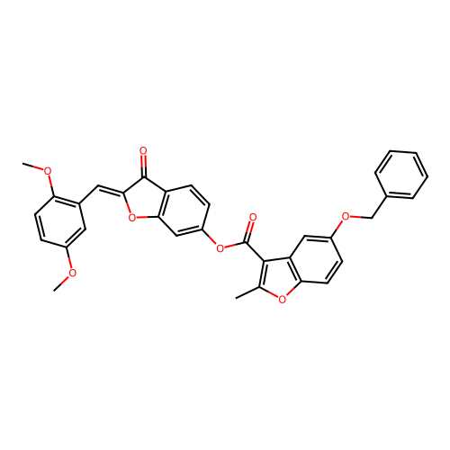 (2Z)-2-(2,5-dimethoxybenzylidene)-3-oxo-2,3-dihydro-1-benzofuran-6-yl 5-(benzyloxy)-2-methyl-1-benzofuran-3-carboxylate structure