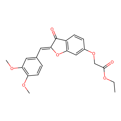 (Z)-ethyl 2-((2-(3,4-dimethoxybenzylidene)-3-oxo-2,3-dihydrobenzofuran-6-yl)oxy)acetate structure