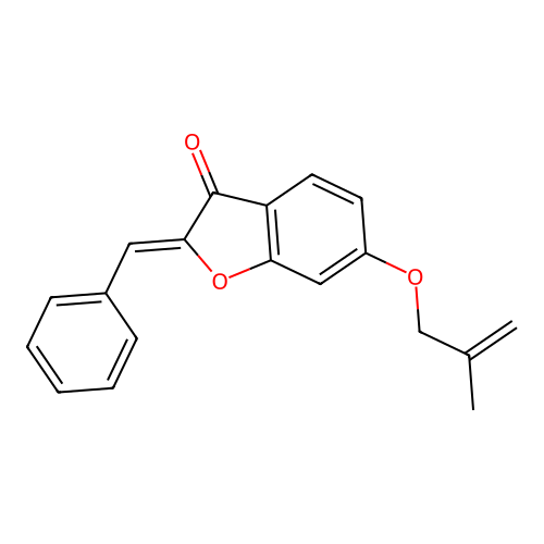 (Z)-2-benzylidene-6-((2-methylallyl)oxy)benzofuran-3(2H)-one structure