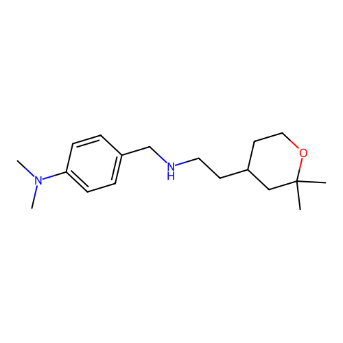 4-[[2-(2,2-dimethyloxan-4-yl)ethylamino]methyl]-N,N-dimethyl-aniline structure