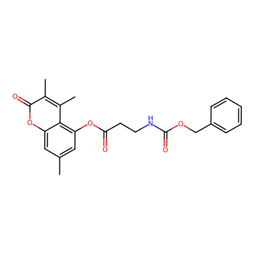 3,4,7-trimethyl-2-oxo-2H-chromen-5-yl N-[(benzyloxy)carbonyl]-beta-alaninate structure