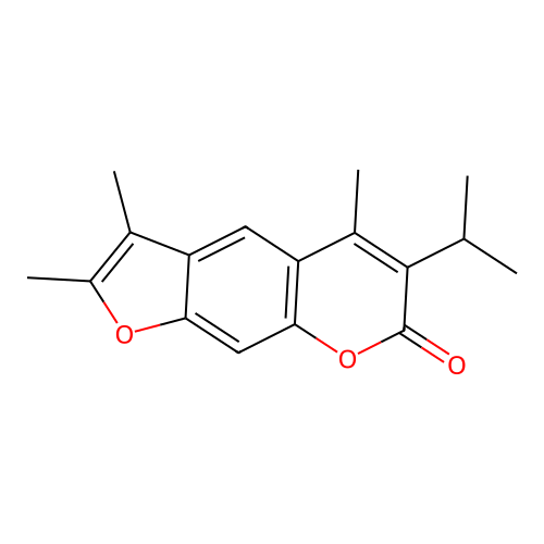 6-isopropyl-2,3,5-trimethyl-7H-furo[3,2-g]chromen-7-one structure