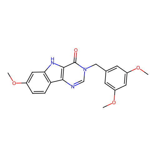 3-(3,5-dimethoxybenzyl)-7-methoxy-3H-pyrimido[5,4-b]indol-4(5H)-one structure
