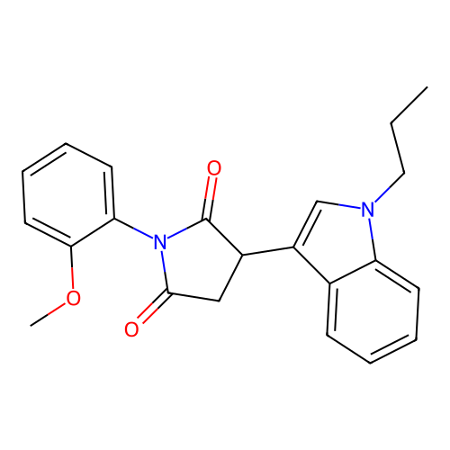 1-(2-methoxyphenyl)-3-(1-propyl-1H-indol-3-yl)pyrrolidine-2,5-dione structure