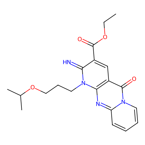 ethyl 2-imino-1-(3-isopropoxypropyl)-5-oxo-1,5-dihydro-2H-dipyrido[1,2-a:2,3-d]pyrimidine-3-carboxylate structure