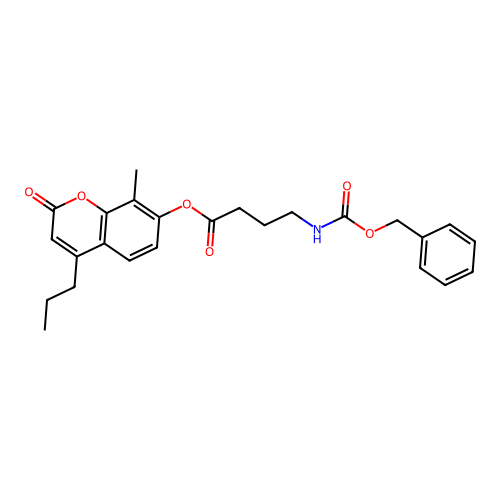 8-methyl-2-oxo-4-propyl-2H-chromen-7-yl 4-{[(benzyloxy)carbonyl]amino}butanoate structure
