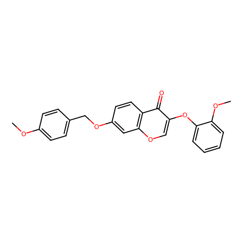 7-[(4-Methoxyphenyl)methoxy]-3-(2-methoxyphenoxy)chromen-4-one structure