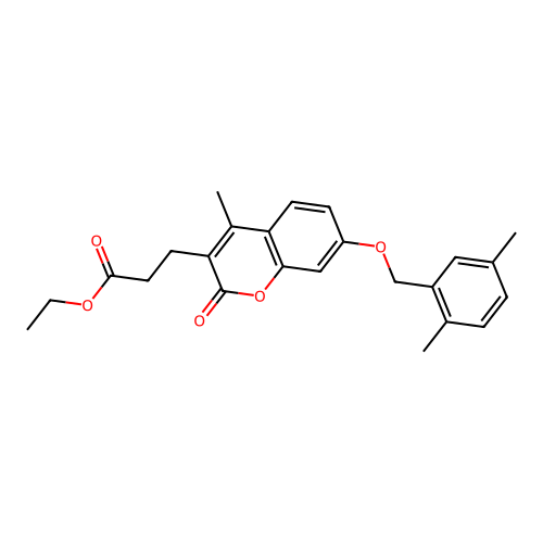 ethyl 3-{7-[(2,5-dimethylbenzyl)oxy]-4-methyl-2-oxo-2H-chromen-3-yl}propanoate structure