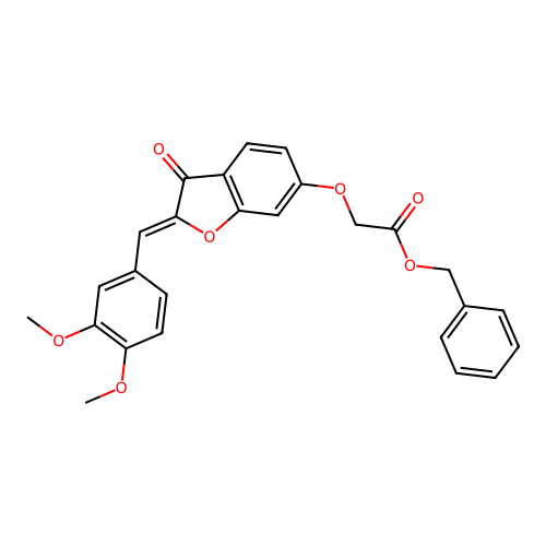 (Z)-benzyl 2-((2-(3,4-dimethoxybenzylidene)-3-oxo-2,3-dihydrobenzofuran-6-yl)oxy)acetate structure