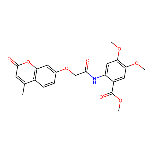 methyl 4,5-dimethoxy-2-(2-((4-methyl-2-oxo-2H-chromen-7-yl)oxy)acetamido)benzoate structure