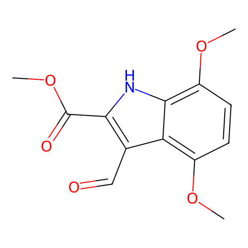 methyl 3-formyl-4,7-dimethoxy-1H-indole-2-carboxylate structure
