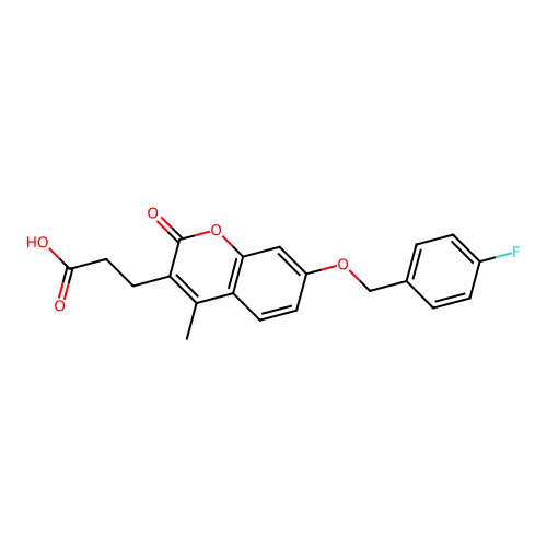 3-{7-[(4-fluorobenzyl)oxy]-4-methyl-2-oxo-2H-chromen-3-yl}propanoic acid structure