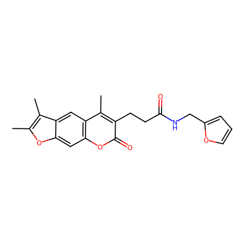 N-(2-furylmethyl)-3-(2,3,5-trimethyl-7-oxo-7H-furo[3,2-g]chromen-6-yl)propanamide structure