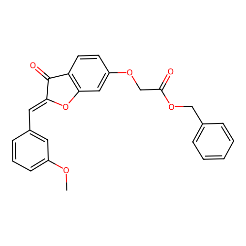 (Z)-benzyl 2-((2-(3-methoxybenzylidene)-3-oxo-2,3-dihydrobenzofuran-6-yl)oxy)acetate structure