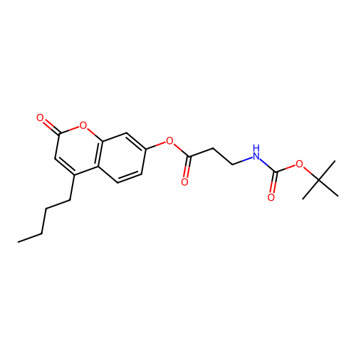4-butyl-2-oxo-2H-chromen-7-yl 3-((tert-butoxycarbonyl)amino)propanoate structure