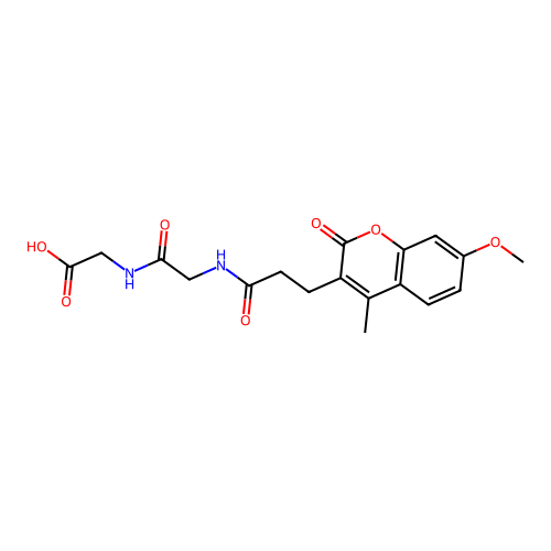 N-[3-(7-methoxy-4-methyl-2-oxo-2H-chromen-3-yl)propanoyl]glycylglycine structure