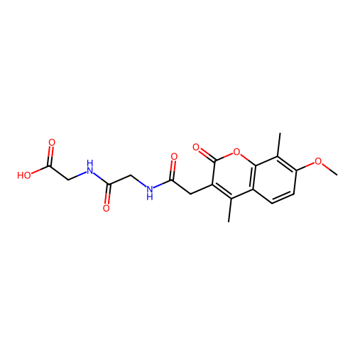 2-(2-(2-(7-methoxy-4,8-dimethyl-2-oxo-2H-chromen-3-yl)acetamido)acetamido)acetic acid structure
