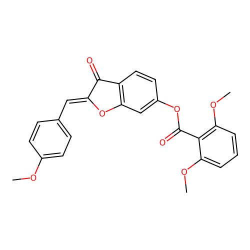 (Z)-2-(4-methoxybenzylidene)-3-oxo-2,3-dihydrobenzofuran-6-yl 2,6-dimethoxybenzoate structure