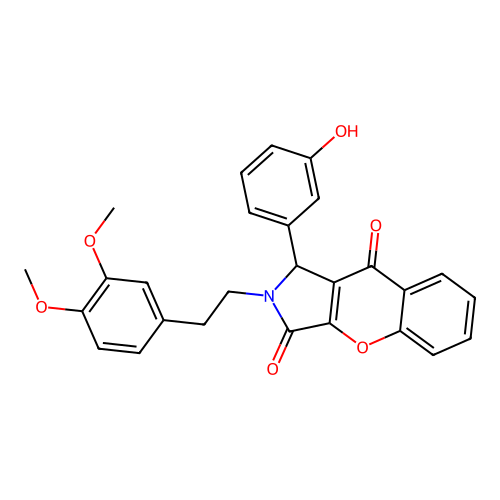 2-(3,4-dimethoxyphenethyl)-1-(3-hydroxyphenyl)-1,2-dihydrochromeno[2,3-c]pyrrole-3,9-dione structure