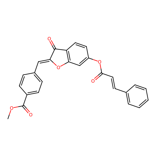 methyl 4-((Z)-(6-(cinnamoyloxy)-3-oxobenzofuran-2(3H)-ylidene)methyl)benzoate structure