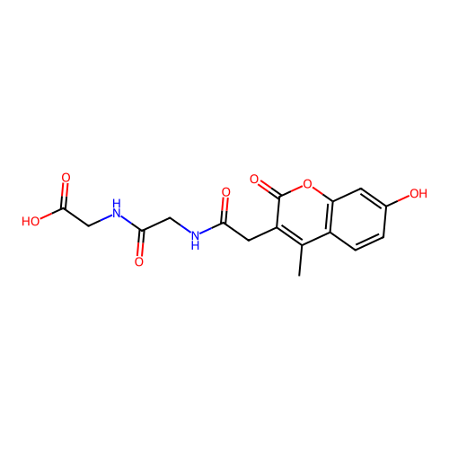 N-[(7-hydroxy-4-methyl-2-oxo-2H-chromen-3-yl)acetyl]glycylglycine structure