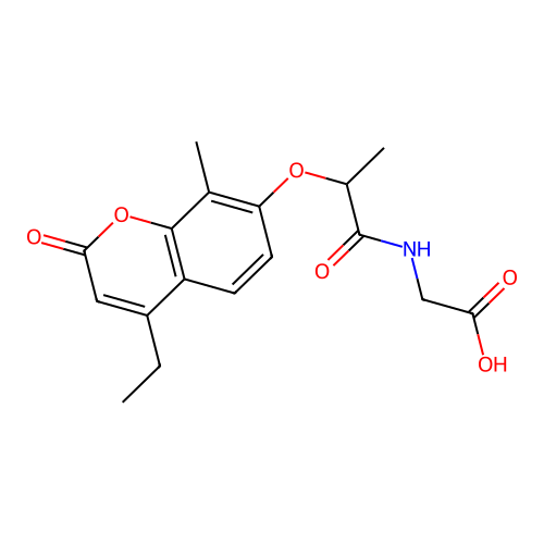 N-{2-[(4-ethyl-8-methyl-2-oxo-2H-chromen-7-yl)oxy]propanoyl}glycine structure