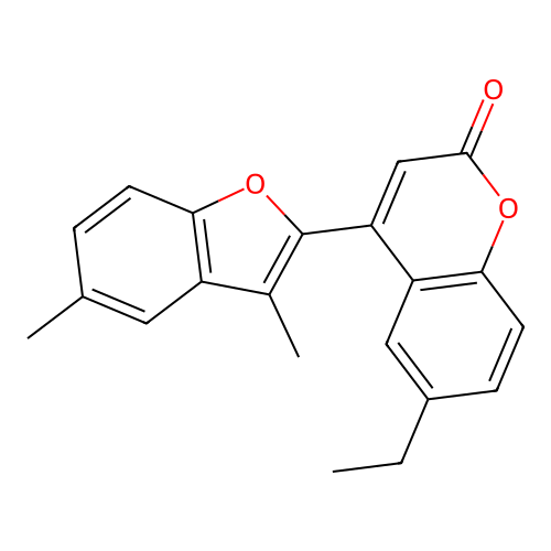 4-(3,5-dimethylbenzofuran-2-yl)-6-ethyl-2H-chromen-2-one structure