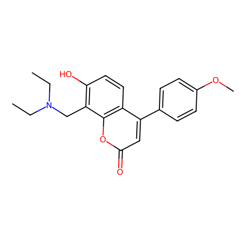 8-[(diethylamino)methyl]-7-hydroxy-4-(4-methoxyphenyl)-2H-chromen-2-one structure