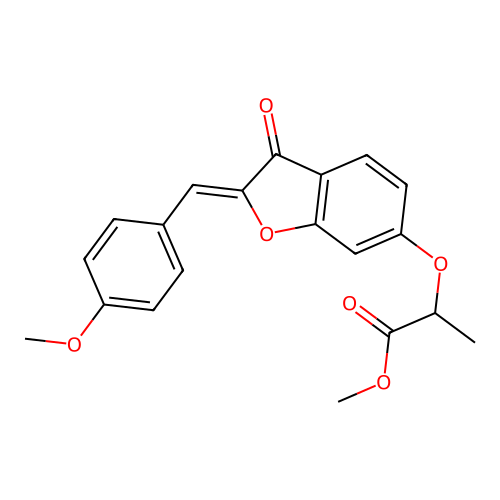(Z)-methyl 2-((2-(4-methoxybenzylidene)-3-oxo-2,3-dihydrobenzofuran-6-yl)oxy)propanoate structure