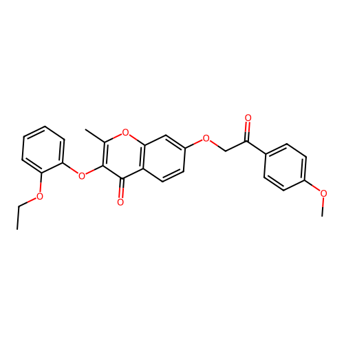 3-(2-Ethoxyphenoxy)-7-[2-(4-methoxyphenyl)-2-oxoethoxy]-2-methylchromen-4-one structure