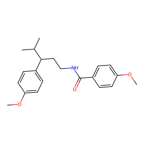 4-methoxy-N-[3-(4-methoxyphenyl)-4-methylpentyl]benzamide structure