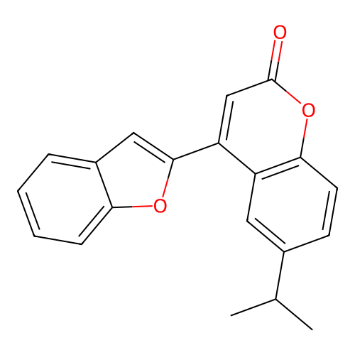 4-(benzofuran-2-yl)-6-isopropyl-2H-chromen-2-one structure