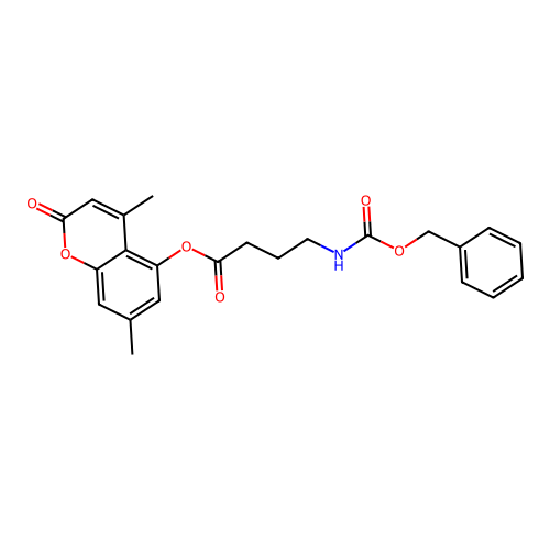 4,7-dimethyl-2-oxo-2H-chromen-5-yl 4-(((benzyloxy)carbonyl)amino)butanoate structure