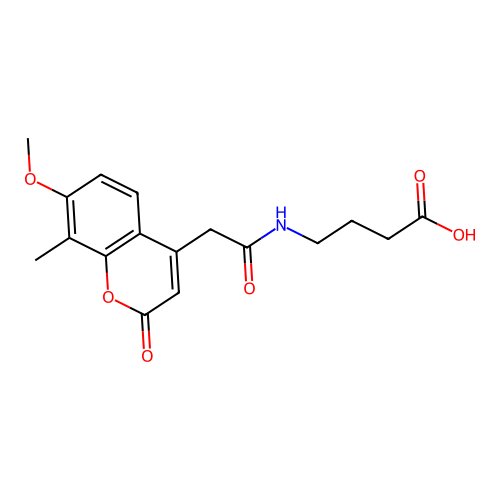 4-(2-(7-methoxy-8-methyl-2-oxo-2H-chromen-4-yl)acetamido)butanoic acid structure